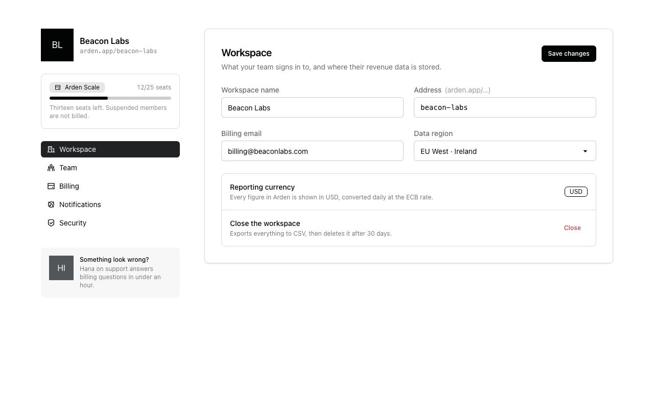 Settings with sidebar nav preview
